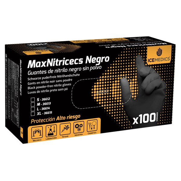 Черни нитрилни ръкавици без пудра